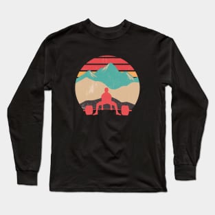 Retro Sunset Deadlifts Long Sleeve T-Shirt